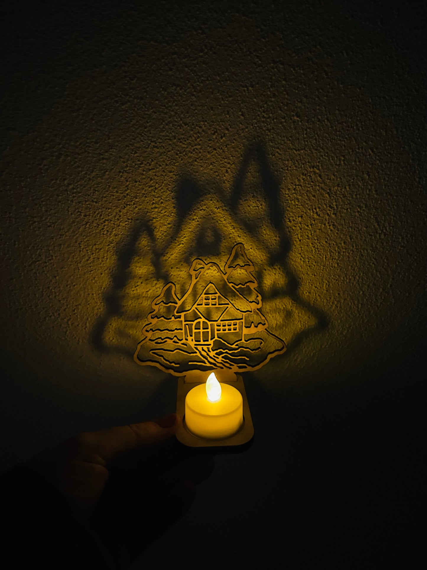 Teelichthalter Winterlandschaft