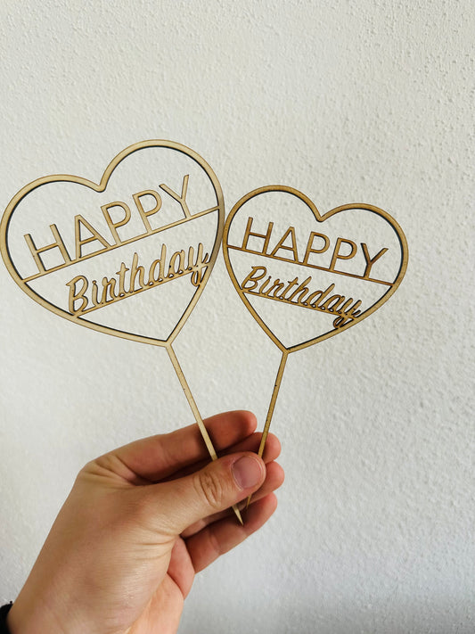 Caketopper Happy Birthday Herz Kuchen
