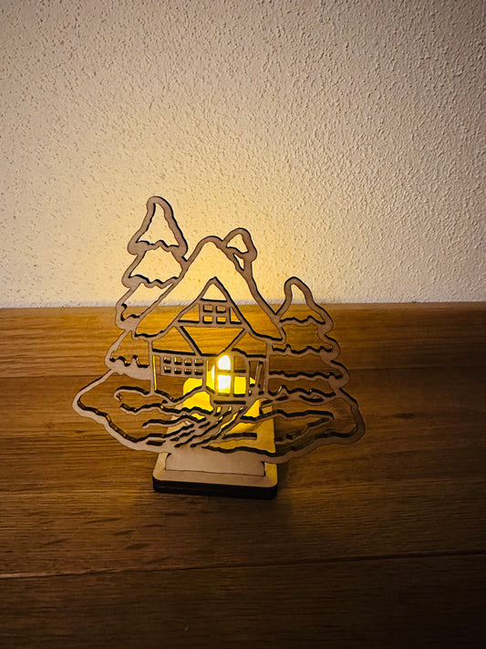 Teelichthalter Winterlandschaft