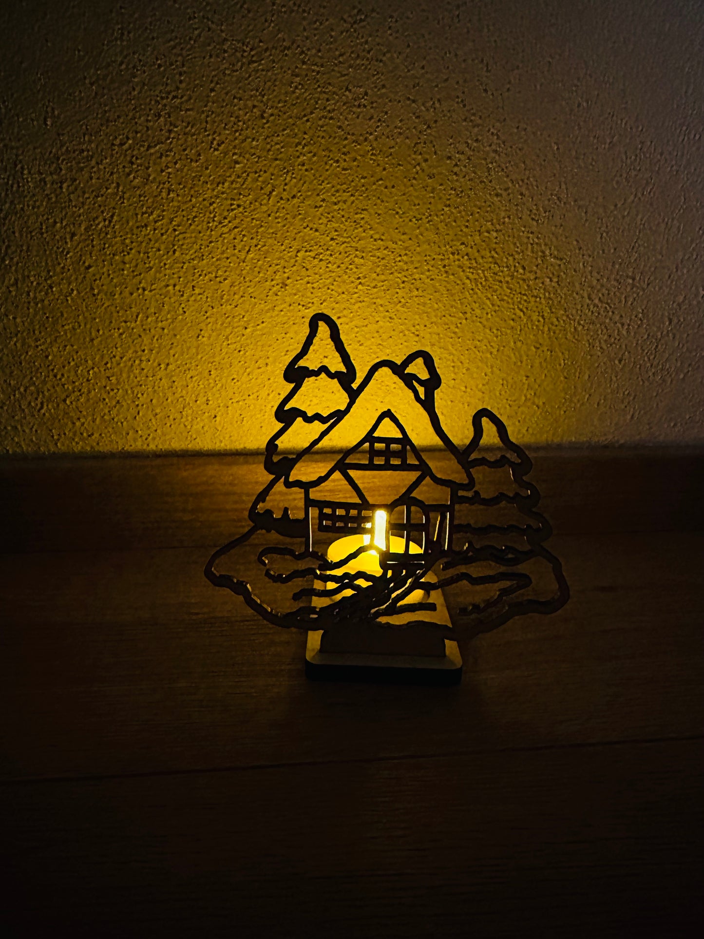 Teelichthalter Winterlandschaft