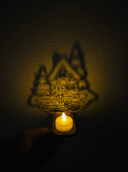 Teelichthalter Winterlandschaft